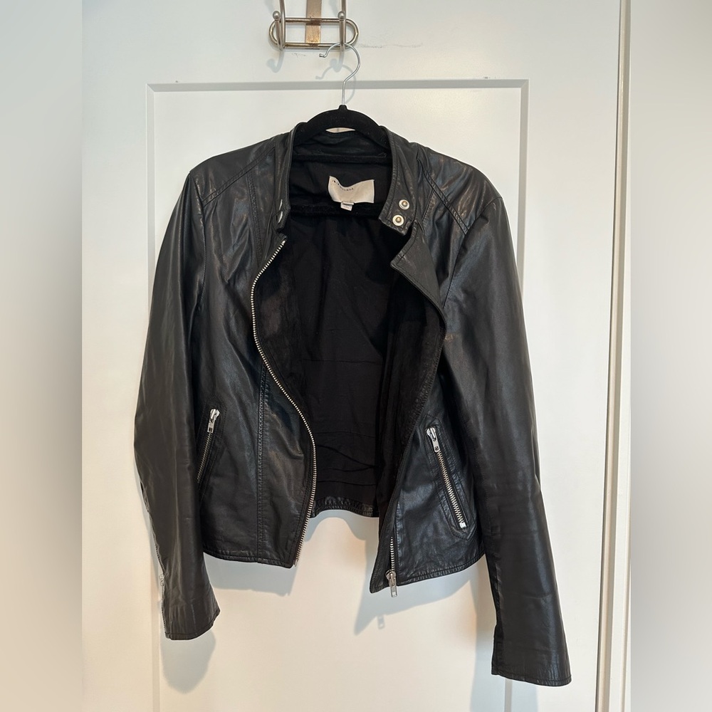 Muubaa black leather Delaney Biker Jacket